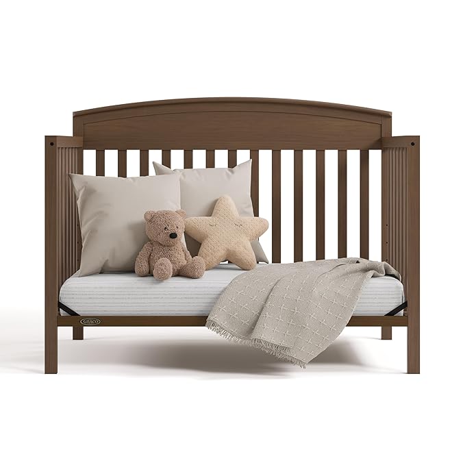 Graco Benton 5-in-1 Convertible Crib (Hazelnut) – GREENGUARD Gold Certified, Converts from Baby Crib to Toddler Bed, Daybed and Full-Size Bed, Fits Standard Full-Size Mattress