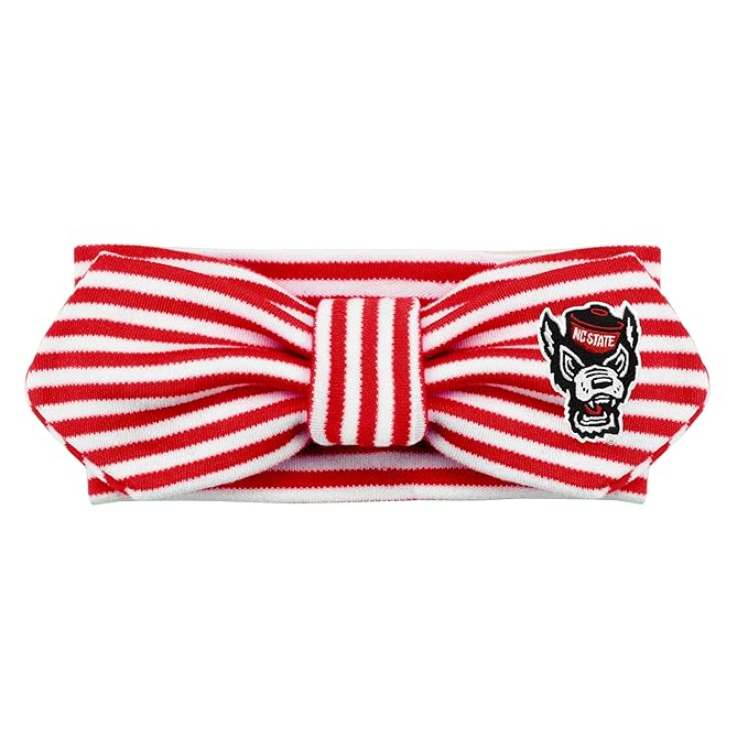 Creative Knitwear North Carolina State University Wolfie Striped Hair Knot