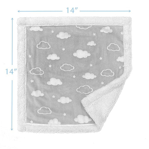 American Baby Company Heavenly Soft Chenille Sherpa Security Blanket, Gray, 14" X 14", Warm and Cozy for Boys and Girls