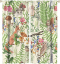 Forest Animal Curtains, Kids Rustic Wild Animal Window Treatments Watercolor Cute Woodland Fox Hedgehog Window Drapes for Nursery Toddler Bedroom 63x72in