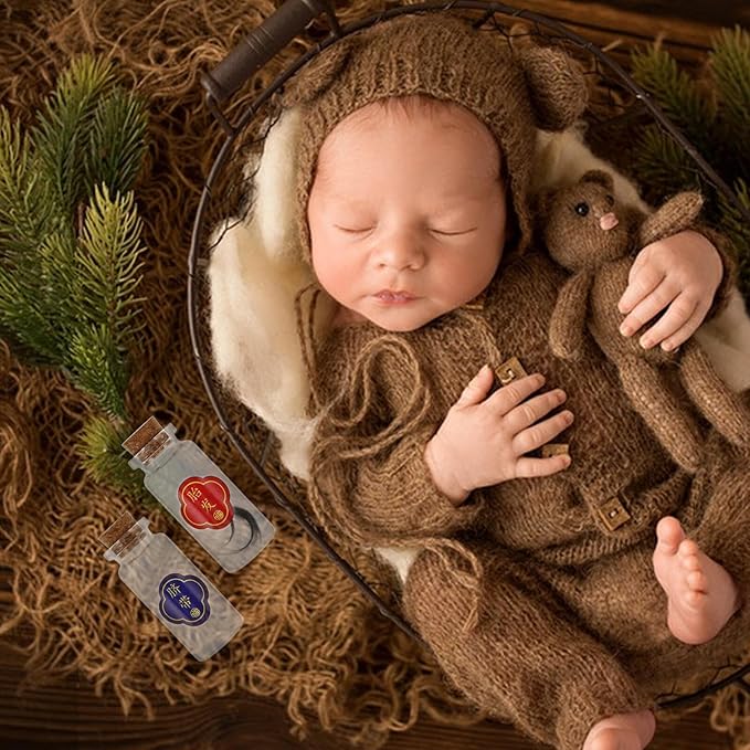 Multipurpose Keepsake Box for Large Wooden Organizer with Bottles for Lanugo Umbilical Cord First Hair Storage Memory Case Girl Boy Newborn Souvenir Holder