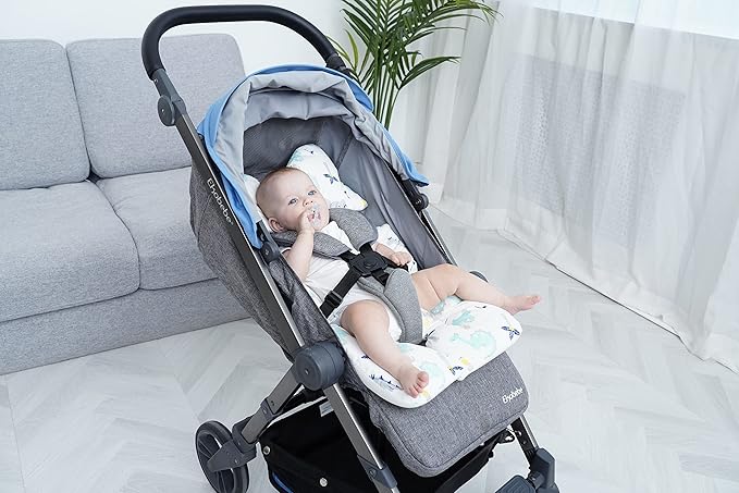Baby Seat Pad Liner for Stroller–Soft and Breathable，3D Air Mesh Cotton Universal Baby Stroller Cushion (Dinosaur)