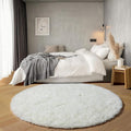 ONASAR Cream White Round Area Rugs 6ft, Fluffy Soft Bedroom Circle Rug Floor Mat for Kids Girls Boys Teen Room, Fuzzy Plush Shaggy Carpet for Baby Nursery Living Room Playroom Dorm Home Decor