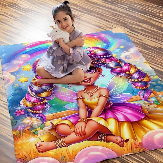 Girls Blanket Gift, Fairy Throw for Toddler Kids 40x50 Inches Soft Cozy Cute Decor Throw Blankets for Sofa Couch Bed Travel Cute Daughter Gift