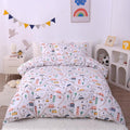 JSD Cars Kids Duvet Cover Set Twin Size, 2 Piece Soft Printed Microfiber Comforter Cover with Pillow Sham Zipper Closure, Comforter Not Included