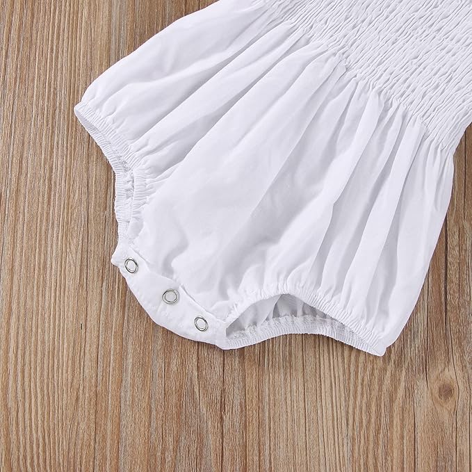 Newborn Baby Girl Bodysuit Sleeveless Halter Frill Romper One-piece Jumpsuit with Headband Summer Clothes Set