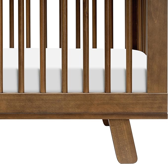 babyletto Hudson 3-in-1 Baby Crib Convertible to Toddler Bed & Daybed - GREENGUARD Gold Certified - 4 Adjustable Heights - Made of 100% Solid Wood - Includes Toddler Conversion Kit - Natural Walnut