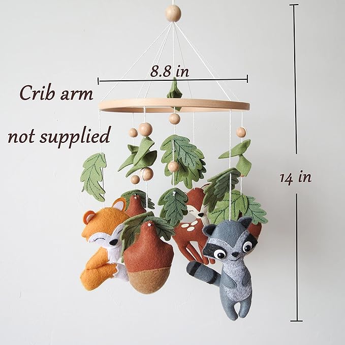 Woodland Crib Mobile Woodland Baby Mobile for Crib Forest Animals Theme Mobile Nursery Decor Baby Crib Mobile for Boys Girls
