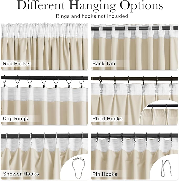 StangH Beige Velvet Curtains 94 inches Long Back Tab Soft Thermal Insulated Light Filtering Window Drapes Privacy Home Decor for Bedroom Living Room, W52 x L94, 2 Panels