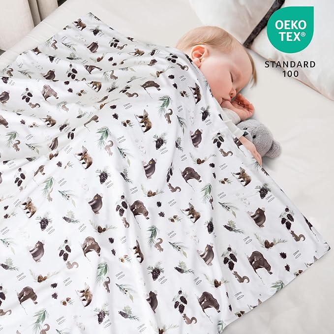 david's kids Micro Fleece Minky Baby Blanket for Boys Girls with Double Layer and Soothing Raised Dots, Breathable and Soft Lightweight Receiving Blanket for Newborns, 40x50 Inches, Animals