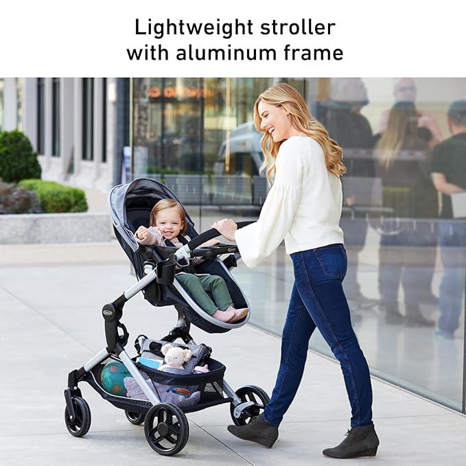 Graco Modes Nest Travel System, 3-in1 Modular Carseat Stroller Combo, Adjustable Slide2Me Infant Car Seat Carrier to Toddler Stroller, Includes the SnugRide DLX Infant Car Seat, Sullivan