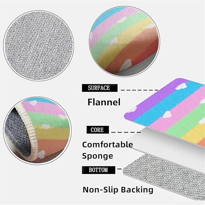 Soft Rainbow Area Rugs Girl's Bedroom Fluffy Colorful Rugs Cute Floor Mats Furry Children's Play Mats White Cloud Rainbow Prints Living Room Kids Room Nursery Home Decor 6x8ft