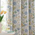 jinchan Nursery Curtains 95% Blackout Blue Floral Curtains for Kids Room, 63 Inch Length Farmhouse Drapes for Bedroom Living Room Darkening Window Treatment Grommet Top Set of 2 Panels