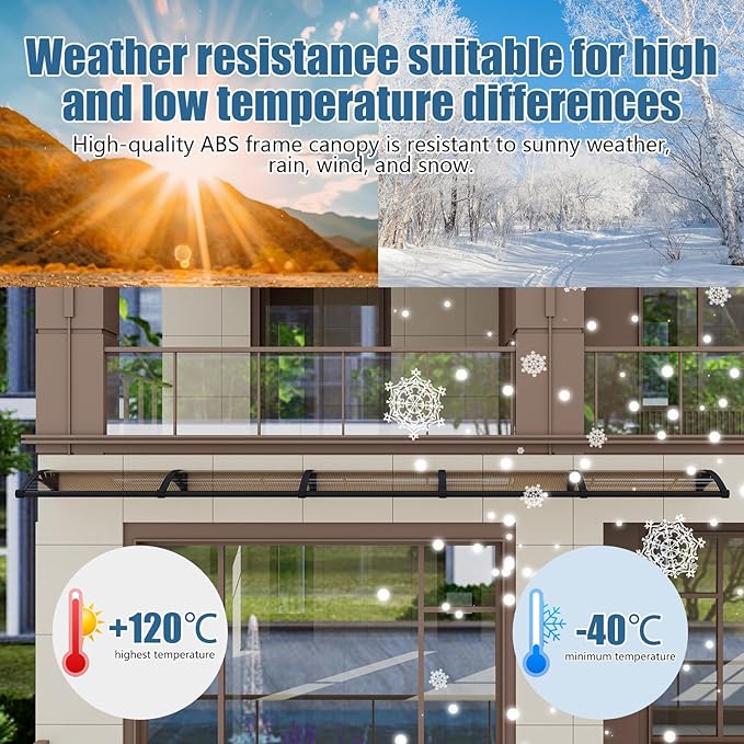 32''*40'' Window and Door Exterior, UV/Rain/Snow/Sunlight Protection Sheet,UPF 50+ Polycarbonate Overhang Canopy,House Overdoor Awnings for Door Entrance Outside/Patio/Porch/Deck