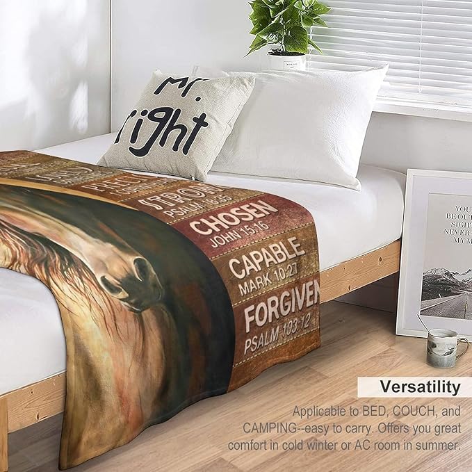 Horse Gifts: Soft Warm Cozy Fleece Blanket for Kids & Adults - 40"x50"