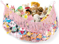 Stuffed Animal Hammock - Extra Large 63'' Long, Stuffed Animal Storage, stuffed animal Holder net, Toy Hammock Large, Toy Storage Hanging Organizer - Light pink