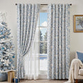 jinchan Floral Blackout Curtains for Bedroom Living Room 84 Inches Length Farmhouse Curtains Room Darkening Vintage Drapes Traditional Rod Pocket Window Treatment 2 Panels Set Blue on Beige