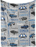 Personalized Car Blanket with Name for Boys, Custom for Kids, Soft Flannel Toddler Customized Gift for Birthday Christmas Baby Shower Newborn 30'' X 40'', 2-car Gray, 30''x40'' for baby