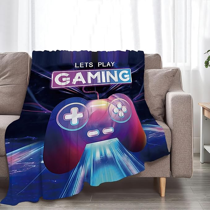 Game Blanket Game Gifts for Girls Boys Woman Kids Play Game Lover Throw Blankets Soft Blanket Warm Fleece Flannel Plush Blankets for Bed Sofa Couch 50"x60"