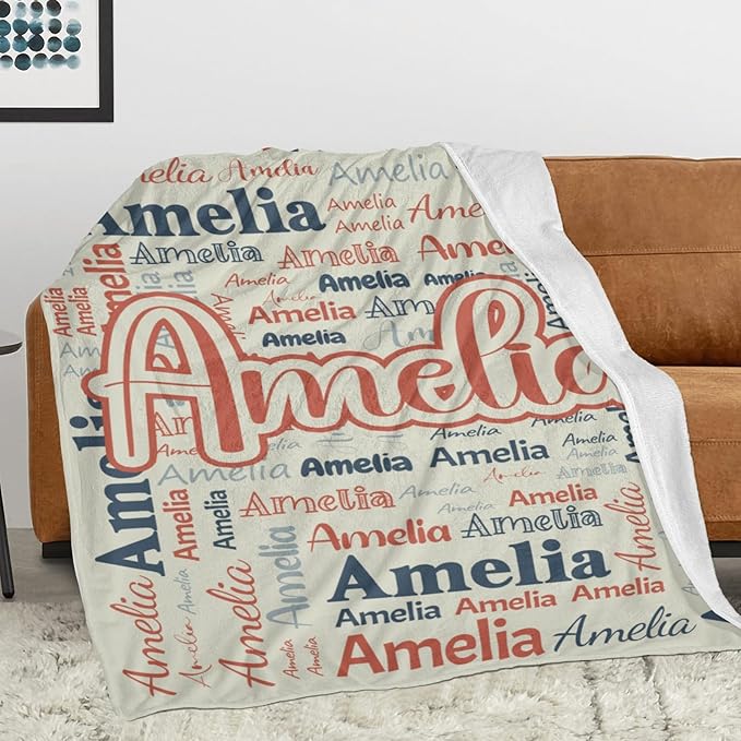 Dr.TOUGH Personalized Blanket for Adult Kids with Name Customized Blankets Personalized Throw Blanket for Christmas Birthday Gifts