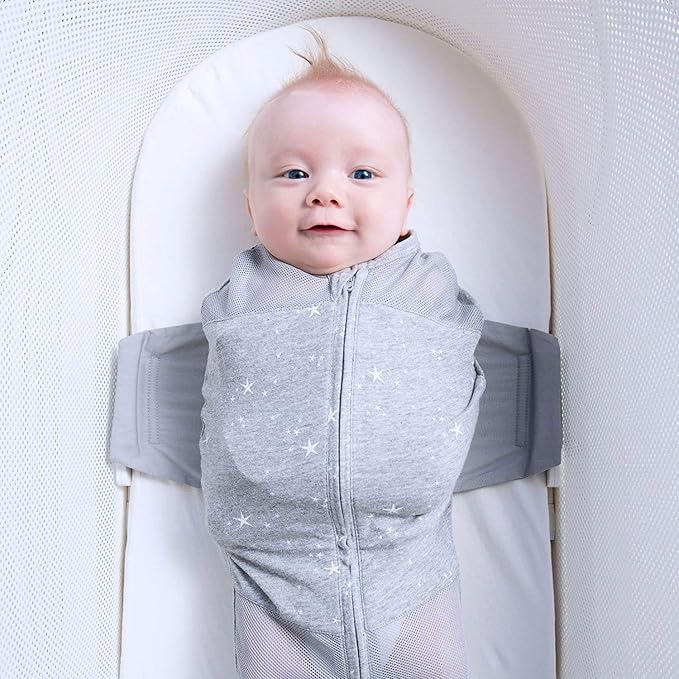 Happiest Baby SNOO Sleep Sack - 100% Organic Cotton Baby Swaddle Blanket - Doctor Designed Promotes Healthy Hip Development - 3-Pack Bundle (Midnight Planets, S, M, L)