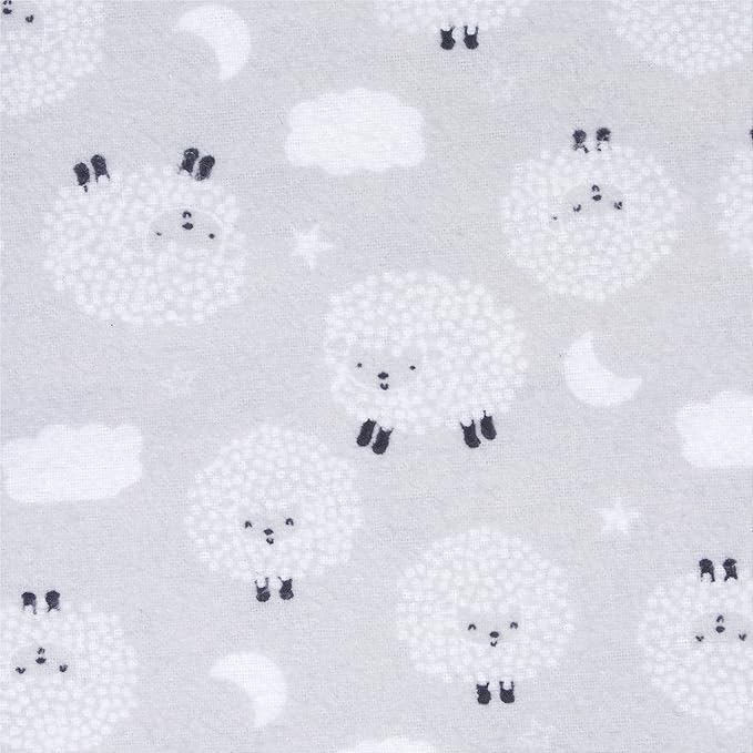 Gerber Boys and Girls Newborn Infant Baby Toddler Nursery 100% Cotton Flannel Receiving Swaddle Blanket, Sheep Grey, Pack of 5