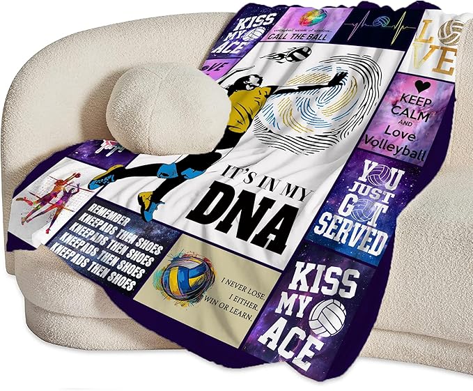 Volleyball Blanket Volleyball Gifts for Girls Boys Woman Kids Lover Sport Throw Blankets Soft Blanket Warm Fleece Flannel Plush Blankets for Bed Sofa Couch 60"x80"