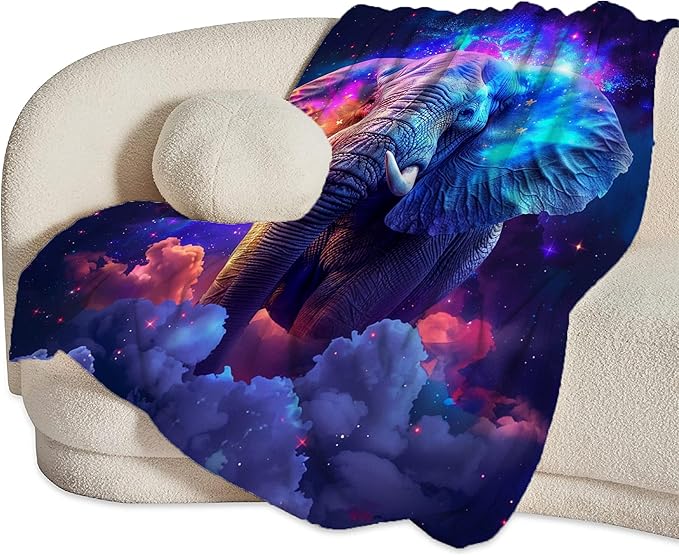 Fantasy Elephant Throw - Soft, Warm & Cozy Fleece Blanket for Girls, Boys, Women, Men, Kids & Adults - Couch, Sofa & Bed - 60"x50"
