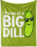Pickle Throw Blanket for Girls Boys - 40x50 Inches Crib Size - Soft Fluffy Cozy Blankets Gift - Green Funny Blanket Throws for Travel, Office