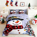 Feelyou Kids Christmas Theme Decorations Bedding Set Xmas Snowman Comforter Set for Boys Girls Merry Christmas Funny Cute Decor Bedroom Collection 2Pcs Toddler Size