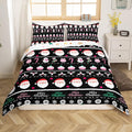 Feelyou Merry Christmas Decorative Comforter Cover Twin Size Xmas Cartoon Santa Claus Snowmen Duvet Cover Winter New Year Bedding Set Gifts for Kids Boys Girls 1 Pillow Case