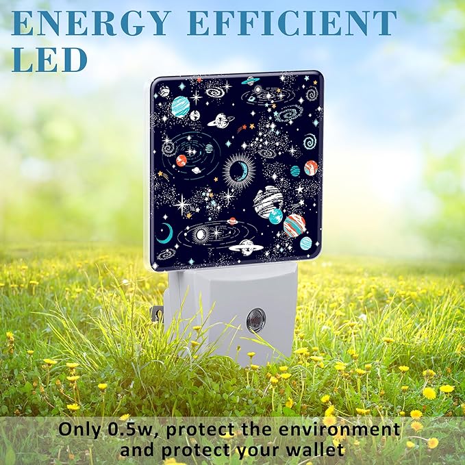 Night Light for Kids Girls Boys, Space Galaxy Constellation LED Night Light Plug into Wall with Dusk to Dawn Sensor for Room Decor, Hallway, Kitchen, Bathroom, Nursery, Stairs