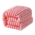 NTBAY Plush Flannel Twin Bed Blanket, 60X80 Inches Soft and Warm Lightweight Blanket with Striped Texture Bed Blanket for Couch Sofa Bed All Seasons, 60"x80", Pink
