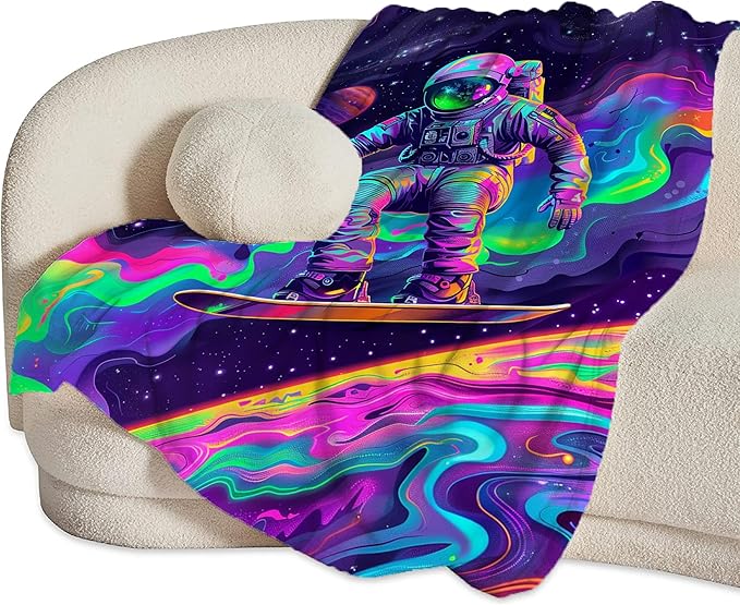 Astronaut Blanket Spaceman Throw Blanket Astronaut Gifts and Decor Fantasy Astronaut Blanket for Boys Girls Women Men Kids Adults Soft Warm Cozy Fleece Blanket for Couch Sofa Bed 80"x60"
