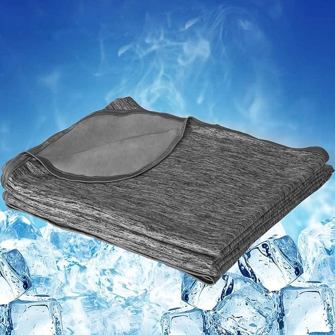 LUXEAR Cooling Blanket for Hot Sleepers Night Sweats Japanese Q-Max>0.5 Arc-Chill Cooling Fiber Keep Adults Children Cool All Night Twin Size Cool Summer Blanket 59 X 79in -Black