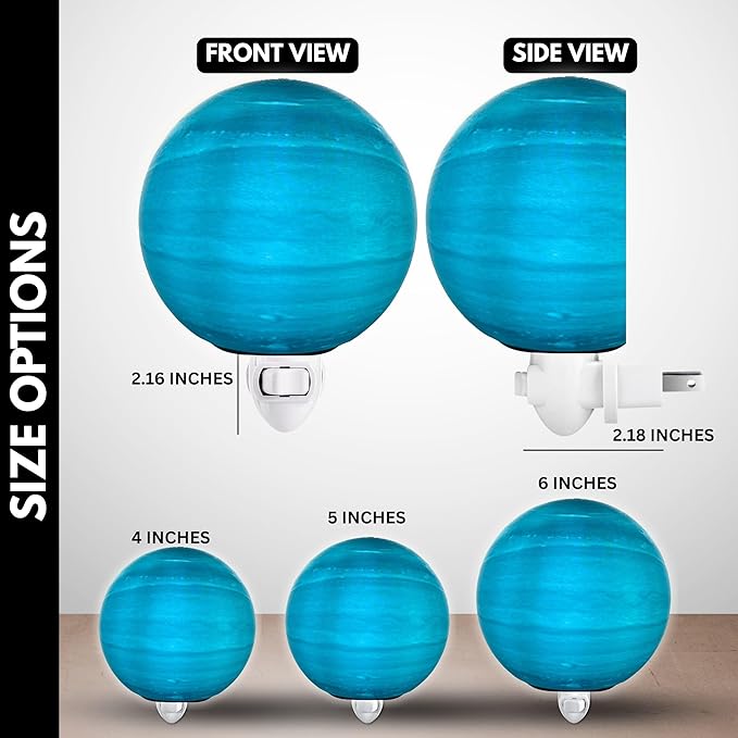 Uranus Night Lights | 5" Uranus Night Lamp LED Light | 3D Solar System NightLight, Planet Home Décor, Space Nursery, Kids Room, Space Gift, Birthday Gifts, Bedroom Decorations