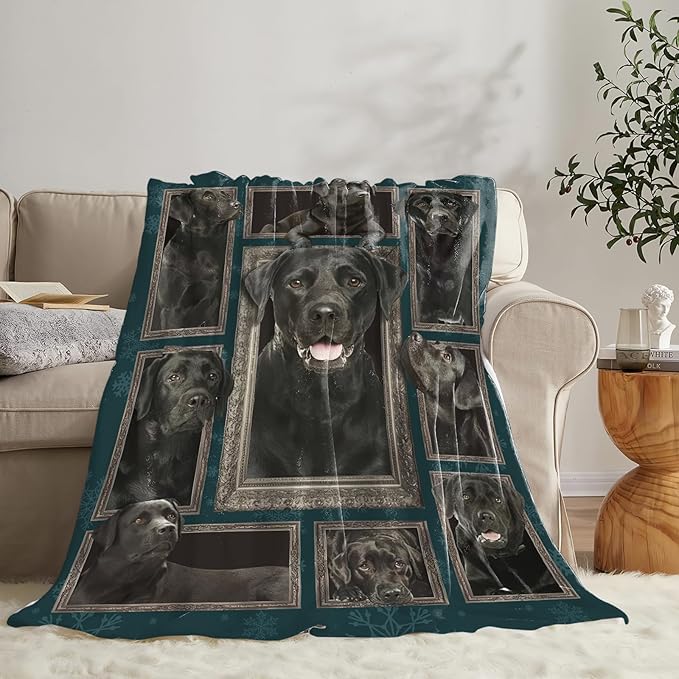 Tijuboni Labrador Retriever Throw Blanket Dog Gifts for Girls Boys Women Men Kids Adults Soft Flannel Fleece Blanket for Couch Sofa Bed Home Decor 40"x50"