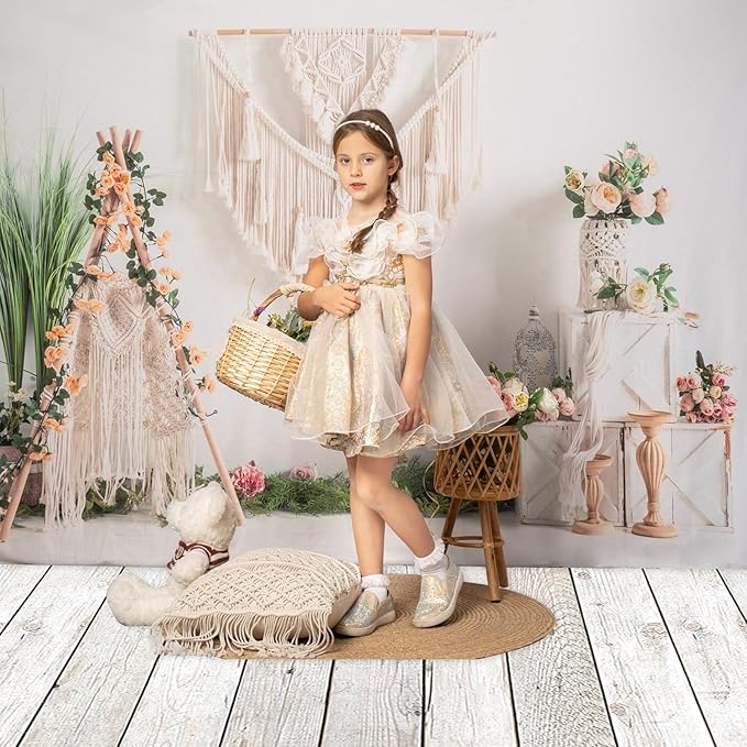 Kate White Wood Floor Wall Backdrop Photography Floor Mats Rubber Flooring Mat Newborn Photography Props for Professional Photographers Studio 5x4ft
