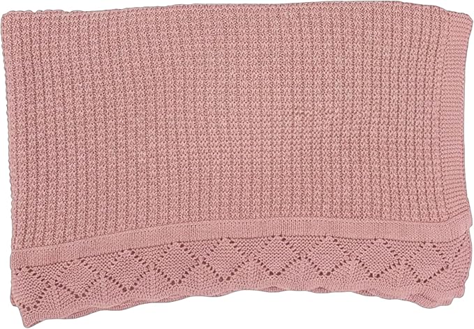 Baby Knit Blanket, 100% Cotton Waffle Patterns, Soft, Cozy, Lightweight Swaddle for Newborn & Infant Swaddling Beige Neutral, Perfect Baby Shower Ideas Rose Pink 30x30