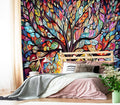 XMPMBM-Vintage Abstraction Art Forest backsplash Large Decorative Wallpaper Colorful Graffiti Tree Bedroom Bathroom Wall Mural- W 132" X H 92"（93 Square Foot）