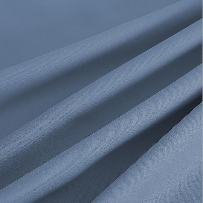 NICETOWN Blue Blackout Thermal Grommet Curtains, Sound Reducing Light Blocking Shades for Living Room, Bedroom, Closet, Kids Room, Boys Room - Durable, 2 Panels, W52 x L84, Stone Blue