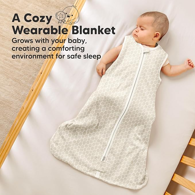 2-Pack Baby Sleep Sacks, Zipper Wearable Blanket - 0.5TOG Organic Cotton,Lightweight,Soft Cozy Toddler Sleeping Sack 12-24 months,Easy to Wear Large Newborn Transition Swaddles Sleepsacks (BumbleBear)