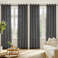 RYB HOME Light Filtering Curtains 84 Inches Long for Living Room, Lightweight Voile Airy Drapes Sheer Window Treatments Grommet Curtains for Kitchen Bedroom, Black, 54" W x 84" L, 4 Pieces