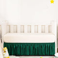 Blackish Green Satin Crib Bed Skirt, 52" x 28" with 14" Drop Silky Soft Baby Crib Skirt for Baby Girls or Boys, Fit for Standard Crib & Toddler Bedding