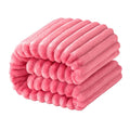 NTBAY Flannel Fuzzy Toddler Blanket, Fluffy Warm and Lightweight Reversible Stripes Design Baby Plush Blanket, 30x40 Inches, Coral Pink