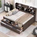 Harper & Bright Designs Full Size Captain Bed with Built-in Bookshelves/3 Storage Drawers/Trundle, Wooden Full Daybed Bed Frame for Kids Teens Dorm Bedroom Multipurpose Guest Room, Antique Gray