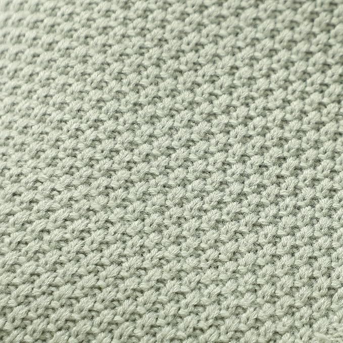 Neiwech Baby Blanket Knit Cozy Soft Lightweight Crib Stroller Nursery Receiving Swaddling Blankets for Newborn Infants Boys Girls Green 30x40 Inch