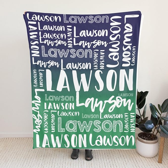 Dr.TOUGH Personalized Blankets with Name Customized Baby Blankets for Girls Boys Adults Monogrammed Blankets and Throws Christmas Birthday Mothers Valentines Day Gift (Z-Colorful 02, 60''×80'')