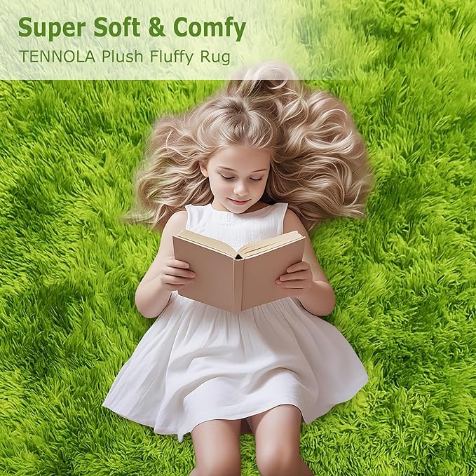 Soft Fluffy Tie Dyed Grass Green Shag Rug 2x3 Small Green Area Rug Carpet for Bedroom Door Entryway Indoor Inside Front Entrance Green Mat Non Slip, Home Decor Aesthetic, Nursery