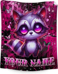 Personalized Raccoon Gifts for Girls - Kids Blanket for Animal Lovers - 40" x 50" Fluffy Plush Gothic Throw for Sofa, Travel